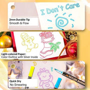 Double Line Shimmer Metallic Outline Markers – 36 Colors | For Doodle Art